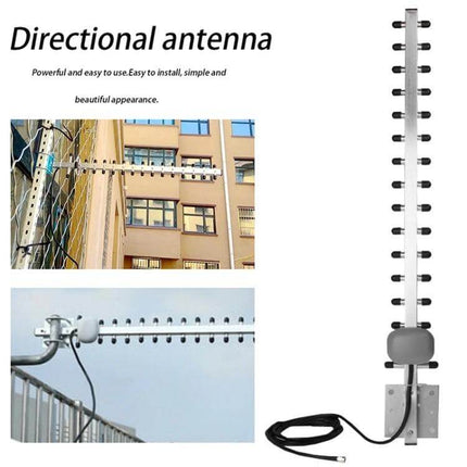 Directional Yagi Antenna for 4G LTE Signal Reception and Use mounted on balcony to boost rural cellular connectivity