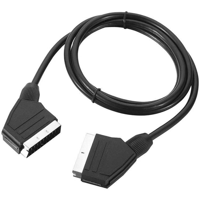 1.5 Meter SCART Cable for Connecting TVs and DVD Players - 20-pin to 20-pin black cable for audio and video connection
