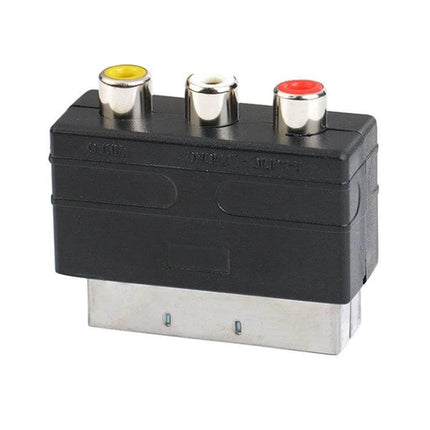 SCART Adapter for RCA AV Input on TVs and Devices - black SCART to yellow/white/red RCA audio video adapter