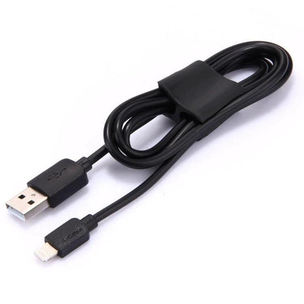 Silicone Cable Clips for Organizing Home and Office Wires, 6 Pack - black silicone clip securing coiled USB charging cable for tidy desk