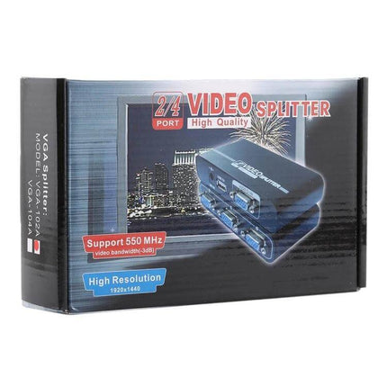 VGA Splitter for Connecting One Source to Two Displays - 2-port 550MHz high-resolution video splitter box