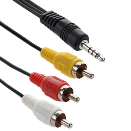 3.5mm to Three RCA Male Audio Cable for Stereo Connections, 75cm Length - black 3.5mm to red white yellow RCA audio cable for stereo and composite