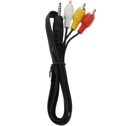 3.5mm to Three RCA Male Audio Cable for Stereo Connections, 75cm Length – black cable with red, white, yellow RCA plugs for smartphone to stereo