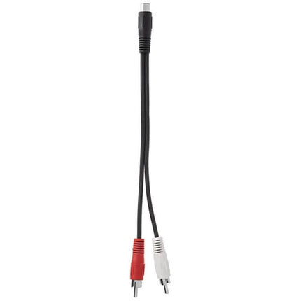 3.5mm Female to Dual RCA Male Audio Adapter Cable, 38cm Length – black splitter cable with red and white RCA plugs for connecting smartphone or laptop to stereo