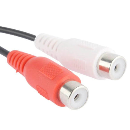 RCA Y Splitter Cable Adapter for Audio and Video, 26.5cm Length - red and white RCA female connectors on black cable
