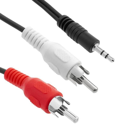 Gold Plated 1.5 Meter 3.5mm Stereo Jack to RCA Male Audio Cable black 3.5mm to red and white RCA plugs for audio connections