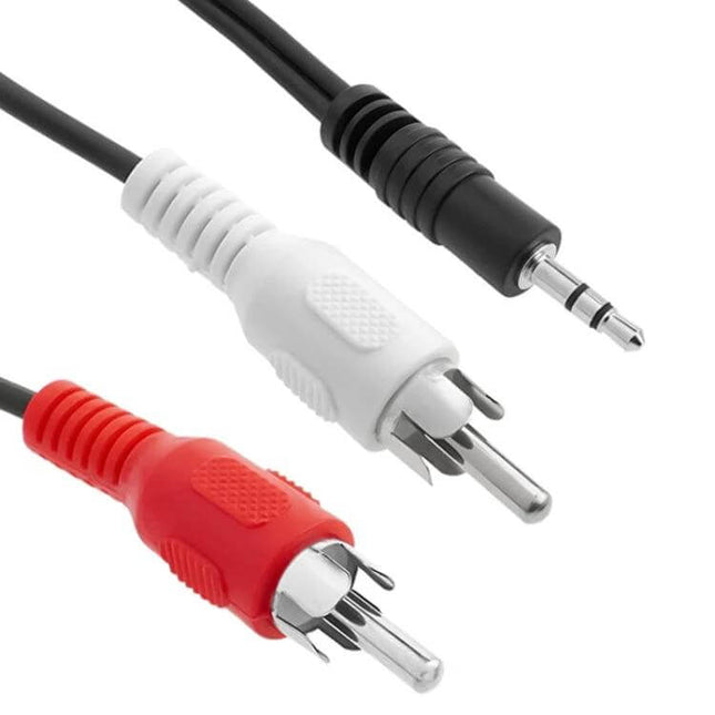 Gold Plated 1.5 Meter 3.5mm Stereo Jack to RCA Male Audio Cable black 3.5mm to red and white RCA plugs for audio connections