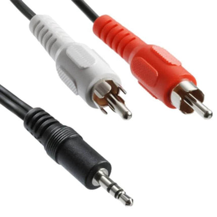 3.5mm Stereo Jack to RCA Audio Cable, 2.7 Meters Long - black 3.5mm plug to red and white RCA connectors for stereo audio
