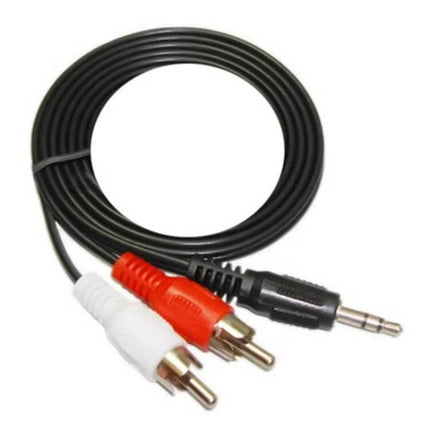 3.5mm Stereo Jack to RCA Audio Cable, 2.7 Meters Long - black cable with male 3.5mm plug and red/white RCA connectors