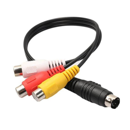 S-Video to RCA Converter Cable with 3 Female RCA Ports for TVs - black S-Video to 3 RCA (yellow red white) cable for connecting DVD players and consoles
