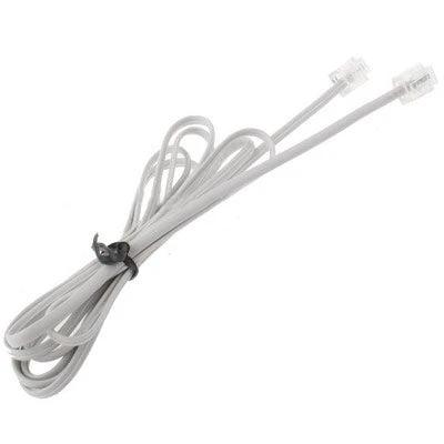 1.5 Meter RJ11 to RJ11 Telephone Cable for Home Phones - white 1.5m phone lead for connecting home phones to wall jacks