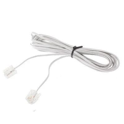 Standard RJ11 to RJ11 Telephone Extension Cable, 3 Meters in Length - white telephone extension cable with RJ11 connectors