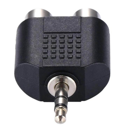 RCA to 3.5mm Audio Y Adapter for Device Connections - black 3.5mm male to dual RCA female audio Y adapter for turntables and speakers