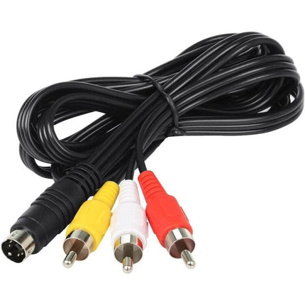 1.5 Meter S-Video to 3 RCA AV Cable Adapter for TV Connections - black cable with S-Video plug and yellow white red RCA connectors