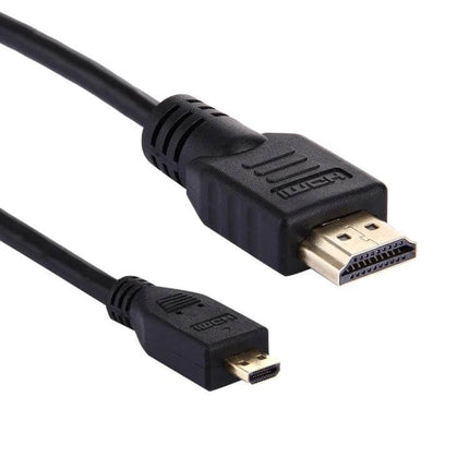 Micro HDMI to HDMI Cable for 1.5 Meter Device Connections – black cable with micro HDMI and standard HDMI connectors for cameras, tablets to TVs
