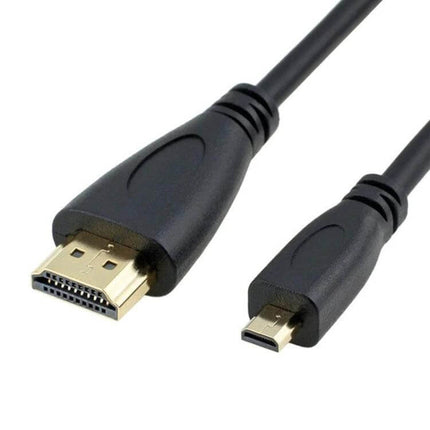 Black 1.5m Micro HDMI to HDMI Cable for Device Connections - gold-plated connectors for clear HD video from camera or tablet to TV