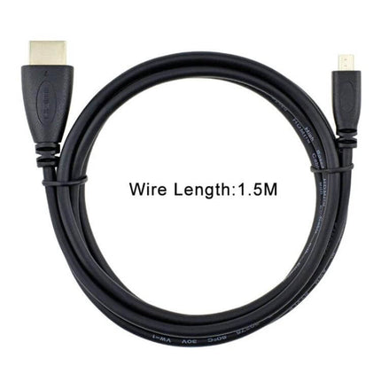 Black 1.5m Micro HDMI to HDMI Cable for Device Connections - black 1.5m cable connecting camera or tablet to TV for HD playback