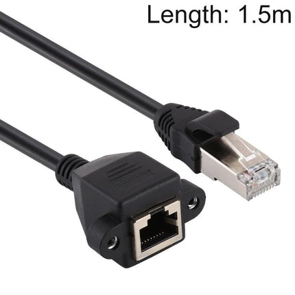 RJ45 Female to Male CAT5E Network Panel Mount Extension Cable, 1.5m – panel mount RJ45 female to male extension for printers, servers, cameras