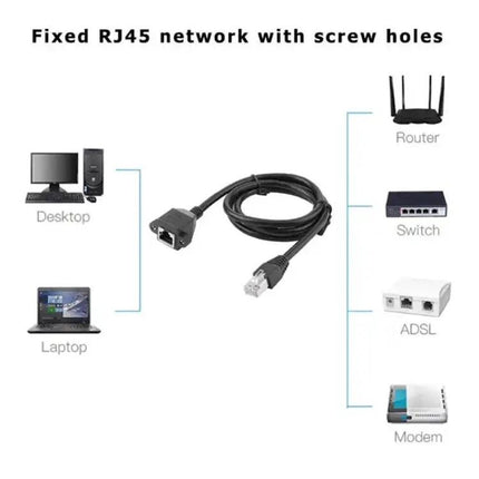 RJ45 Female to Male Network Extension Cable, 1.5 Meters - female to male Ethernet extender for desktop, laptop, router, switch, modem connections