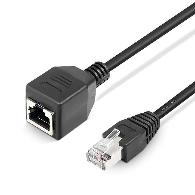 RJ45 Network Extension Cable with 30cm Female to Male Connector black short extension for routers switches behind desks