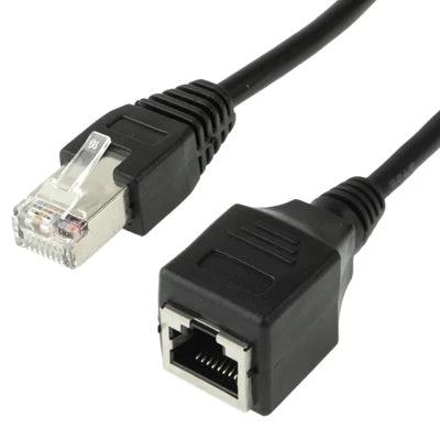 RJ45 Network Extension Cable with 30cm Female to Male Connector - short 30cm extender for routers, switches, and tight spaces, reduces cable clutter