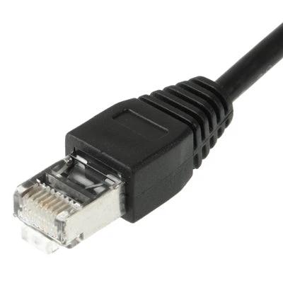 RJ45 Network Extension Cable with 30cm Female to Male Connector - black short Ethernet extender for tight spaces behind desks and racks
