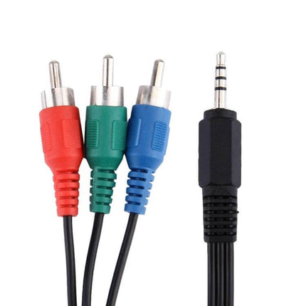 1.5 Meter 3.5mm Jack to Three RCA Video Audio Cable for Devices - 1.5m cable with red green blue RCA plugs and 3.5mm stereo jack