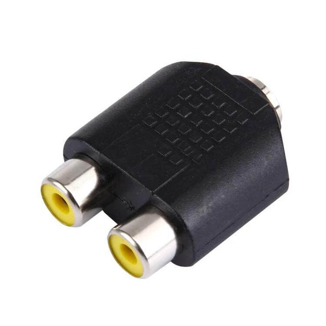 Audio Adapter for 3.5mm to Dual RCA Connections at Home - black 3.5mm to dual RCA female stereo adapter for home audio