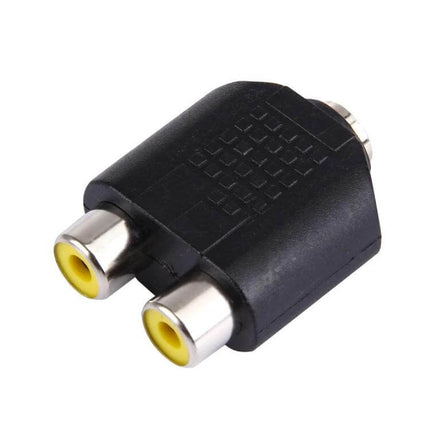 Audio Adapter for 3.5mm to Dual RCA Connections at Home - black 3.5mm female to dual RCA female stereo adapter for home audio setups