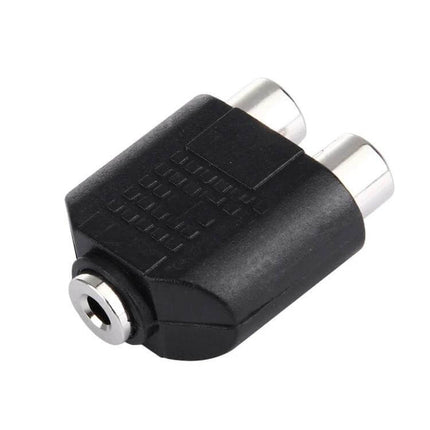Audio Adapter for 3.5mm to Dual RCA Connections at Home black 3.5mm female to dual RCA female stereo adapter