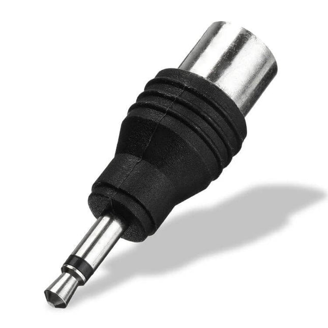 Mono 3.5mm to 9.5mm Audio Adaptor for TV and Audio Devices – black 3.5mm mono male to 9.5mm female jack adapter, compact plug