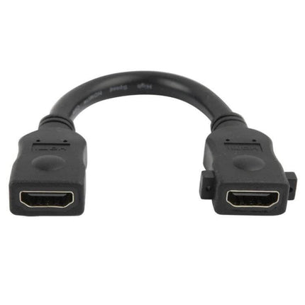 Compact 18cm HDMI Female to Female Extension Cable for Devices, short black HDMI coupler to join two male cables
