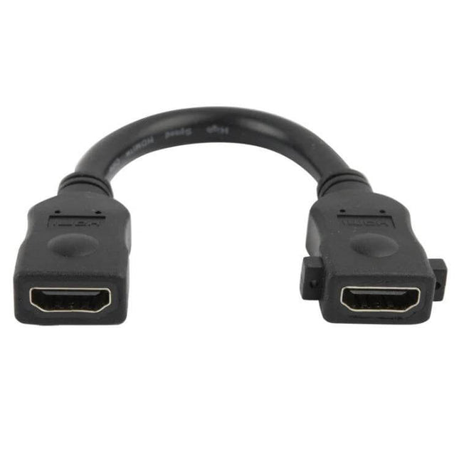 Compact 18cm HDMI Female to Female Extension Cable for Devices, short black HDMI coupler to join two male cables