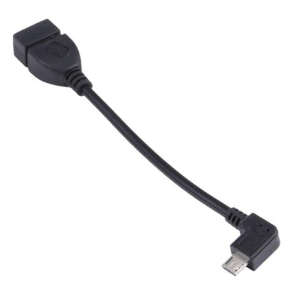 USB Adapter Cable for Everyday Mobile Device Connections - black Micro USB male to USB 2.0 AF right-angle adapter cable for charging and data transfer