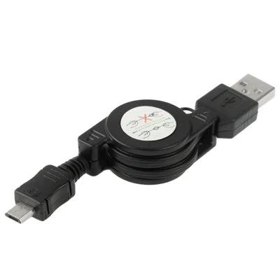 Retractable Cable for Everyday Device Charging and Transfers — compact retractable USB 2.0 to Micro USB cable for charging and data transfer, tangle-free storage