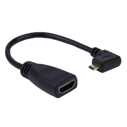 90 Degree Right-Angle Micro HDMI to HDMI Adapter Cable, 17cm compact black right-angle micro HDMI to HDMI adapter for cameras and smartphones