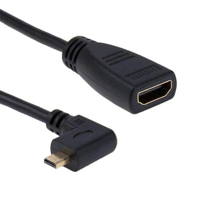 90 Degree Right-Angle Micro HDMI to HDMI Adapter Cable, 17cm - compact right-angle micro HDMI to HDMI adapter for cameras and smartphones