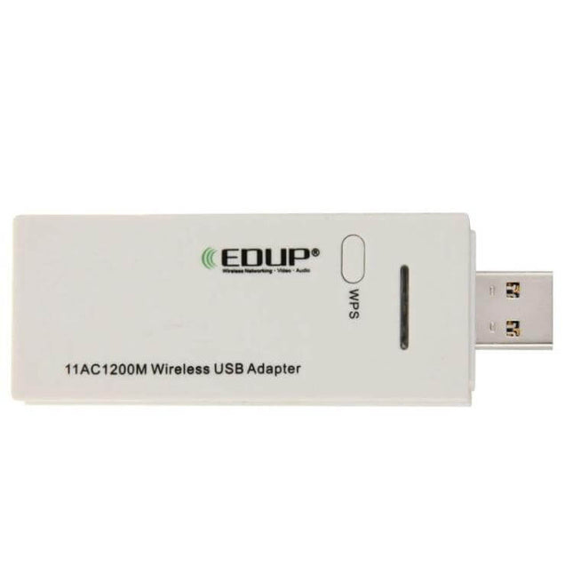 EDUP Dual-Band USB WiFi Adapter for Wireless Connectivity - white 11AC1200M USB WiFi adapter with WPS button for improved range and stable streaming