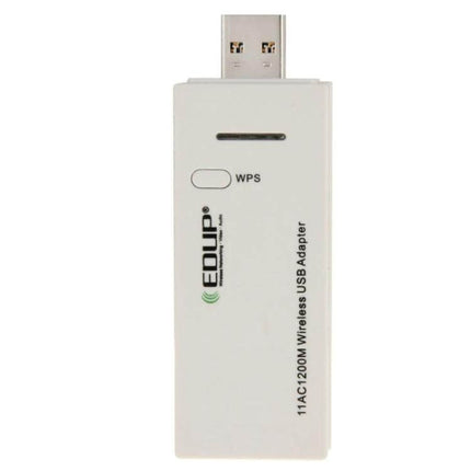 EDUP Dual-Band USB WiFi Adapter for Wireless Connectivity white USB dongle with WPS button and LED indicator