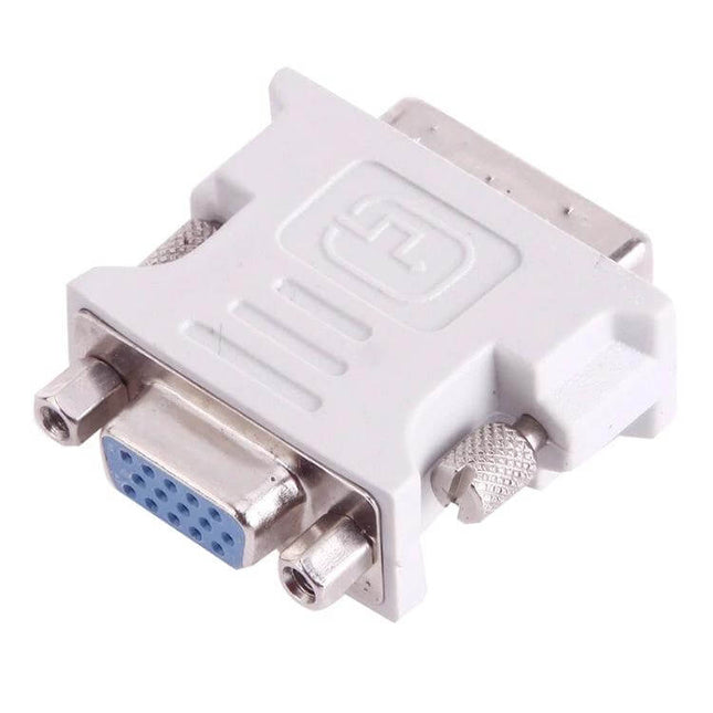 DVI-I to VGA Video Adapter for Computer Monitors and Projectors — white DVI-I to VGA adapter for connecting computers to monitors and projectors