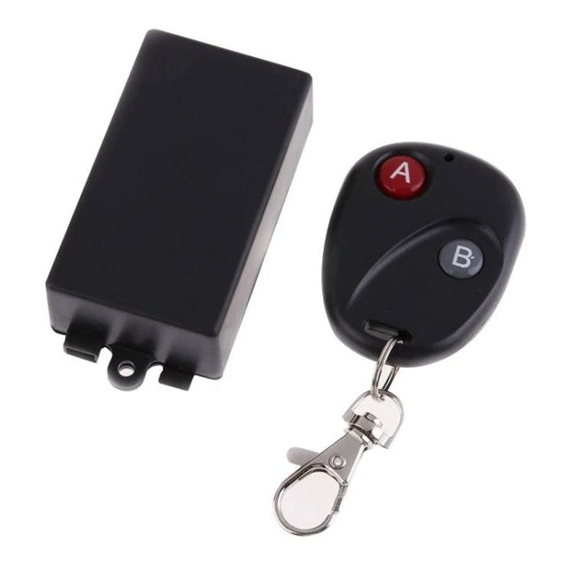Wireless Remote Switch for Controlling Devices - 2-button key fob transmitter with receiver module for garage doors and gates