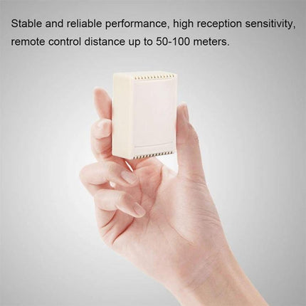 Wireless Remote Control System for Device Switching and Operation compact receiver module held in hand, 50–100m range