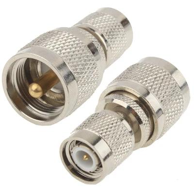 UHF Male to TNC Male Radio Frequency Connector, 38mm x 20mm Size - nickel-plated RF adapter for antenna and amateur radio connections
