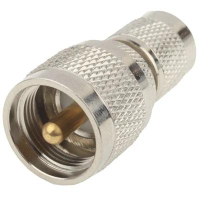 UHF Male to TNC Male Radio Frequency Connector, 38mm x 20mm Size - metal RF adapter for antenna and amateur radio connections