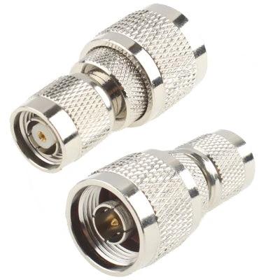 RF Cable Connector: N Male to RPTNC Male, Compact 39mm Size - compact nickel-plated adapter for antennas and RF testing
