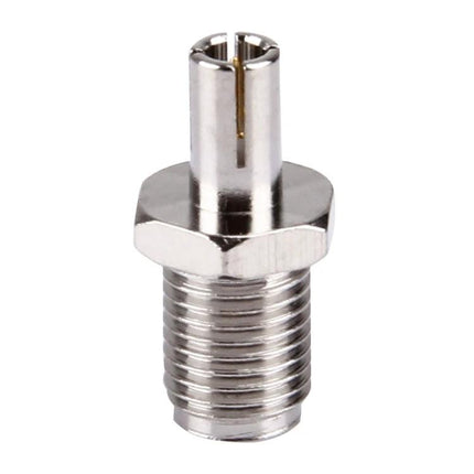 RP-SMA to TS9 Adapter for Wireless Antenna Connections - close-up of metal adapter connector for routers and hotspots