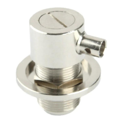 UHF Female Elbow Adapter with RG316 Cable for Antenna Use — chrome 90-degree connector for routing and reducing strain