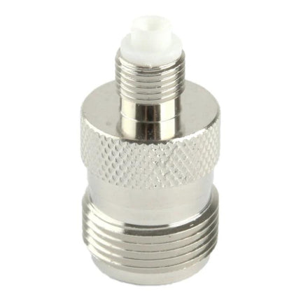 RF Coaxial Adapter for FME Female to N Female Connections - nickel-plated adapter converting FME female to N female for antenna setups