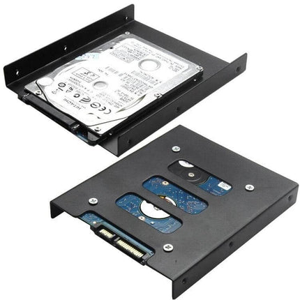 Durable Metal Adapter Bracket for 2.5 to 3.5 Inch Hard Drives - black metal 2.5" to 3.5" HDD SSD mounting adapter