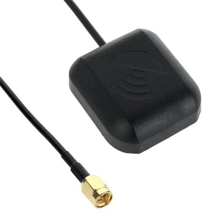 Magnetic Base Vehicle GPS Antenna with 3-Meter Cable - black GPS patch antenna with low noise amplifier and SMA connector for vehicle use